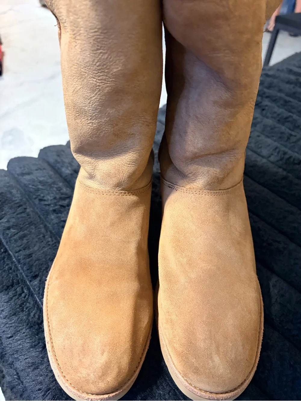Chestnut Suede Shearling Women's Boots